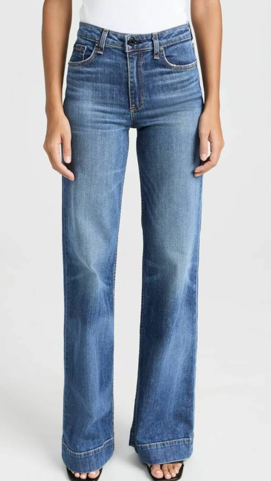 ASKK NY Women's Juniper High-Rise Wide Leg Jeans - Trendy Comfort Stretch Denim Pants for Casual Outfits