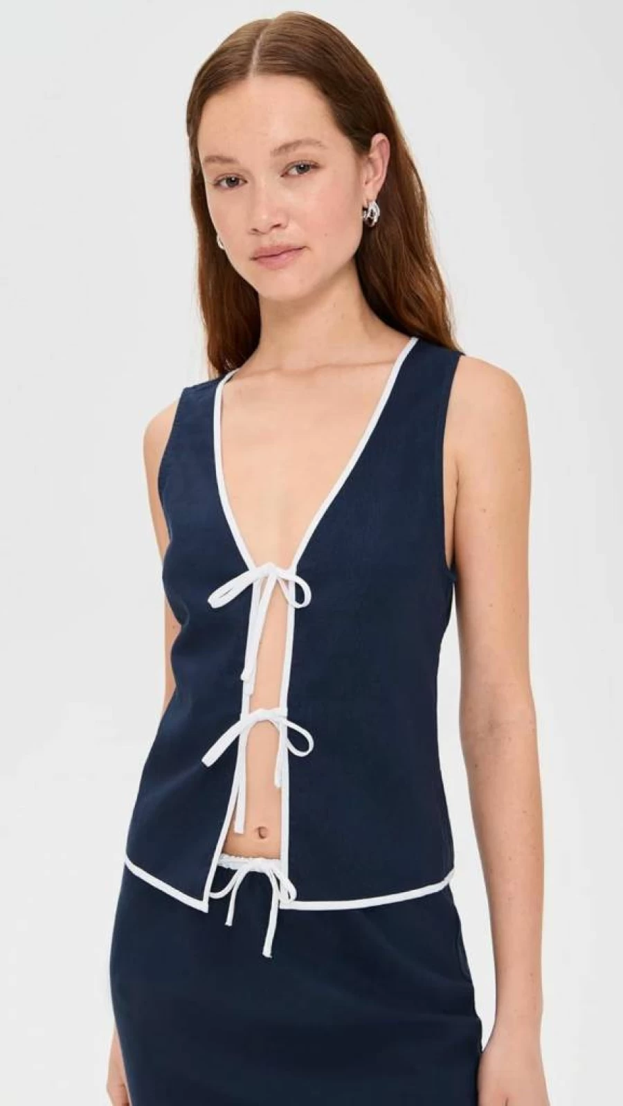 Onia Women's Air Linen Tie-Front Tank Top - Breathable Summer Blouse
