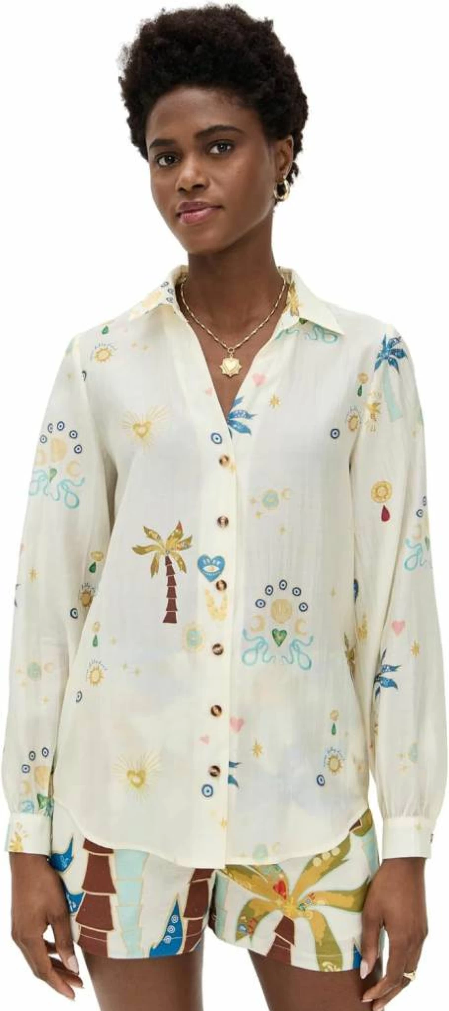 Never Fully Dressed Women's Miley Charm Shirt - Stylish Floral Print Blouse for Women