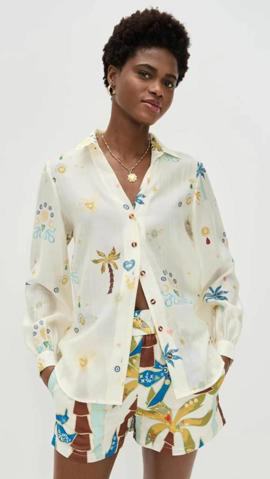 Never Fully Dressed Women's Miley Charm Shirt - Stylish Floral Print Blouse for Women