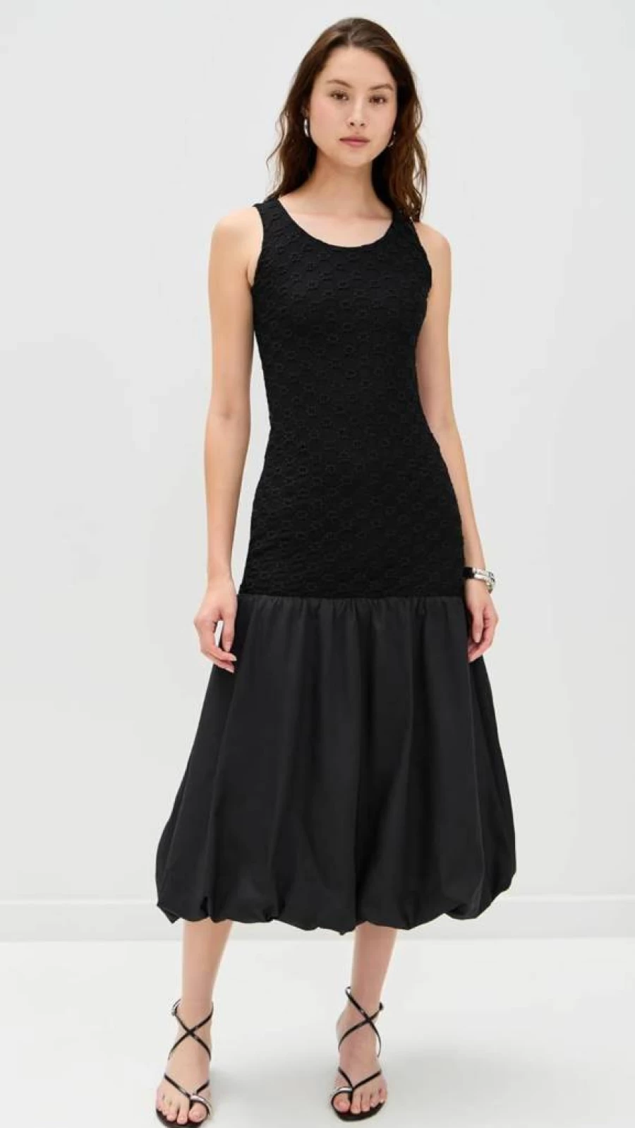 Bardot Women's Melody Lace Poplin Maxi Dress - Elegant Floral Long Dress for Summer