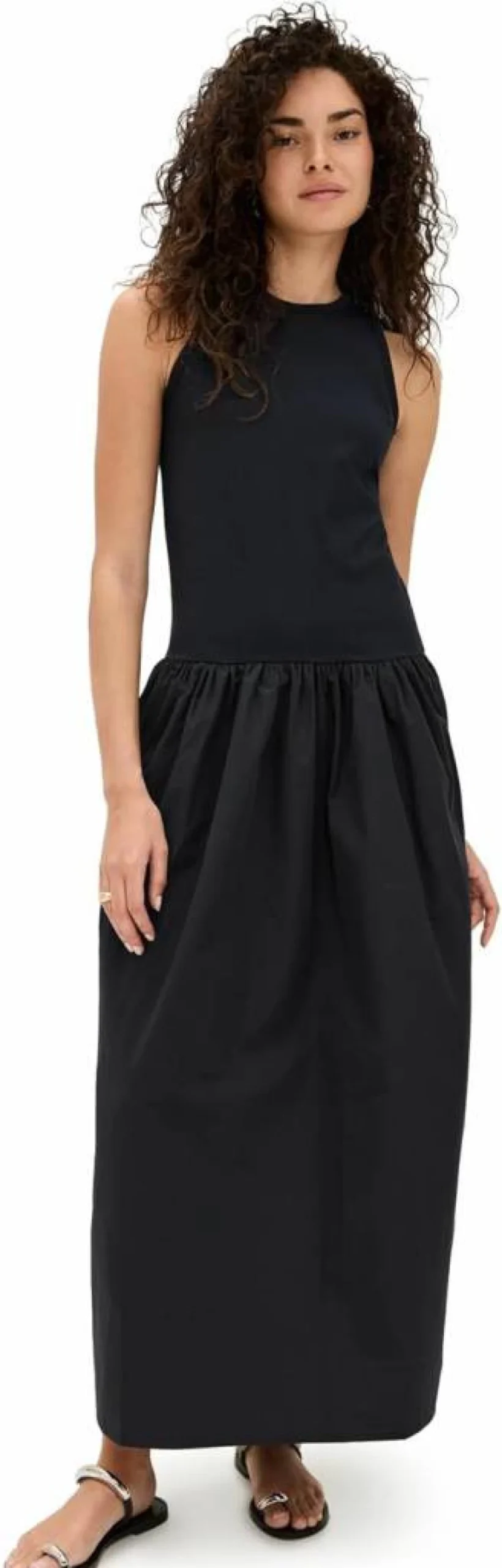 FRAME Women's Slim Fit Racerback Tank Dress - Stretch Jersey Summer Mini Dress