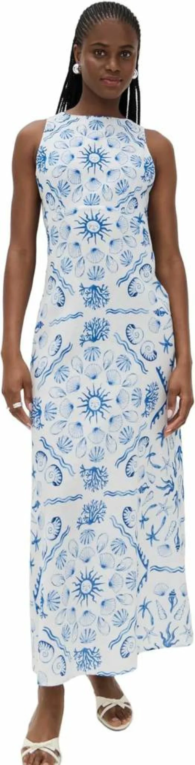 Saylor Women's Verica Linen Beach Dress - Summer Casual Shoreline Maxi Dress
