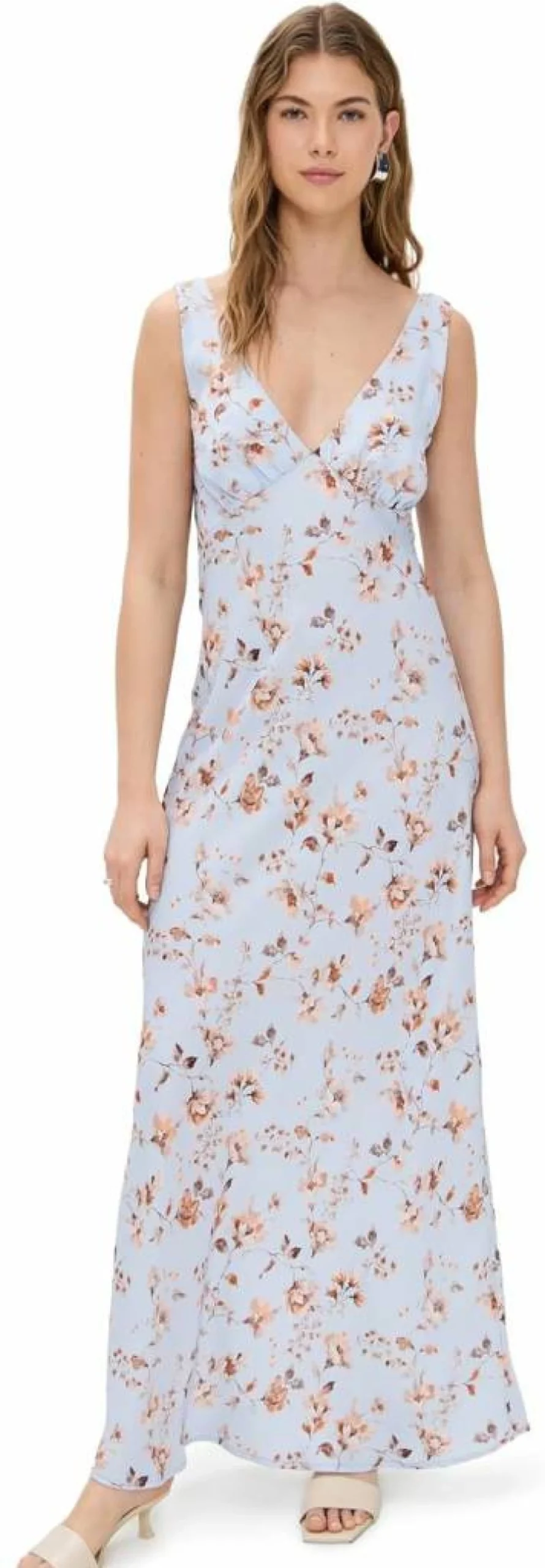 RESA Women's Floral Violet Maxi Dress - Elegant Long Sleeve Bohemian Summer Dress