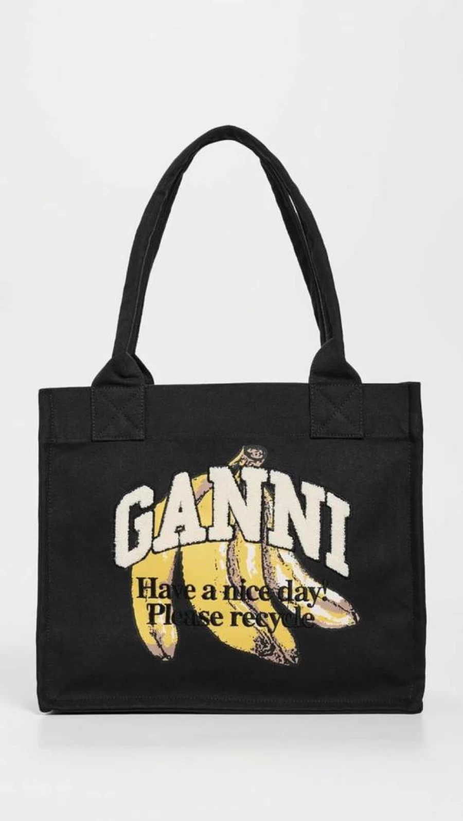 Ganni Women's Large Tote Bag - Stylish Spacious Shopper Handbag for Everyday Use