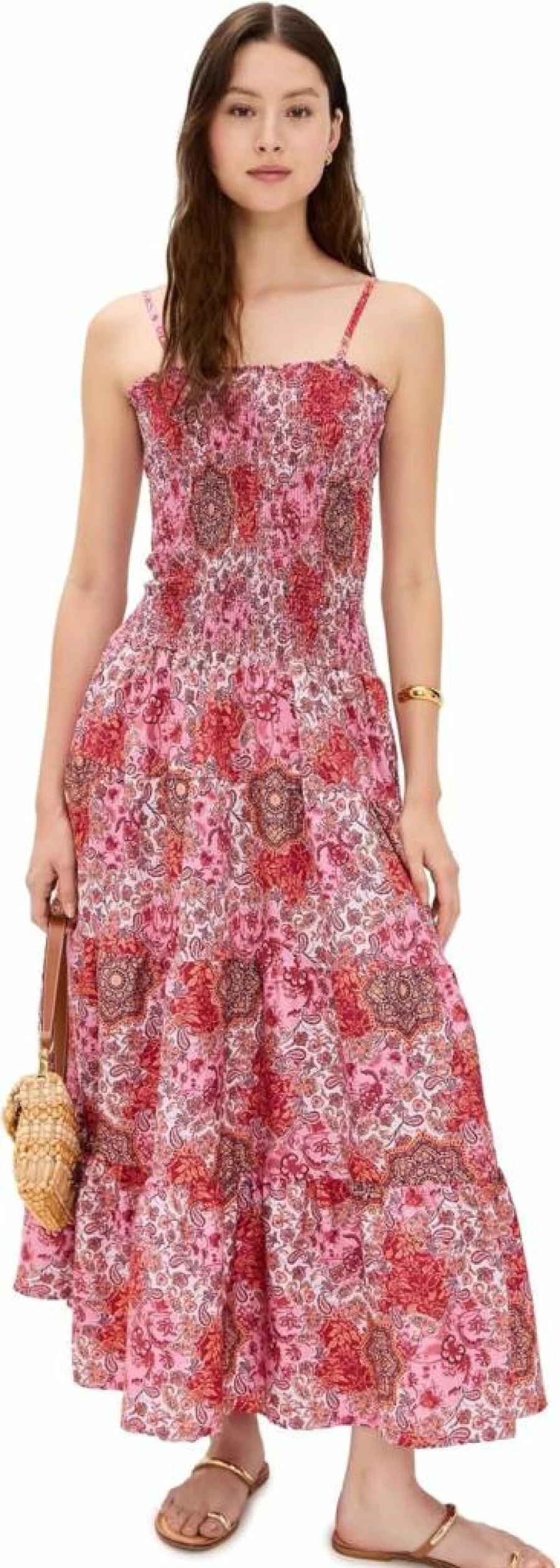 Peixoto Women's Clementine Dress - Elegant Flowy Summer Dress with V-Neck and Floral Print