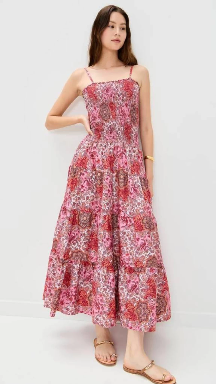 Peixoto Women's Clementine Dress - Elegant Flowy Summer Dress with V-Neck and Floral Print