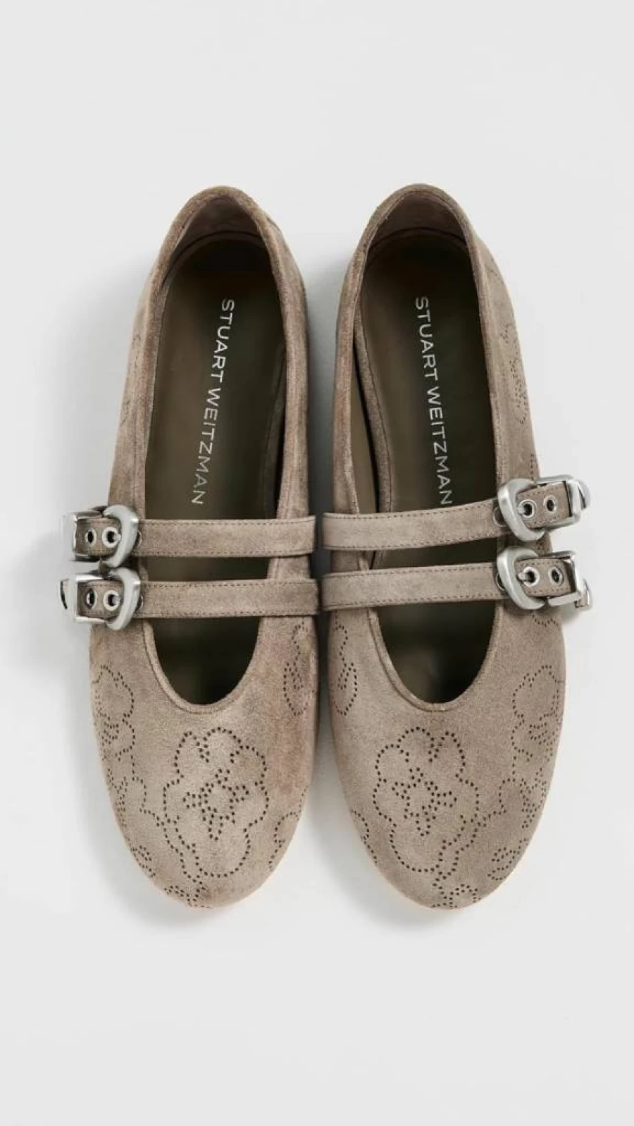 Stuart Weitzman Women's Maven Mary Jane Flats - Classic Comfortable Ballet Flat Shoes for Women