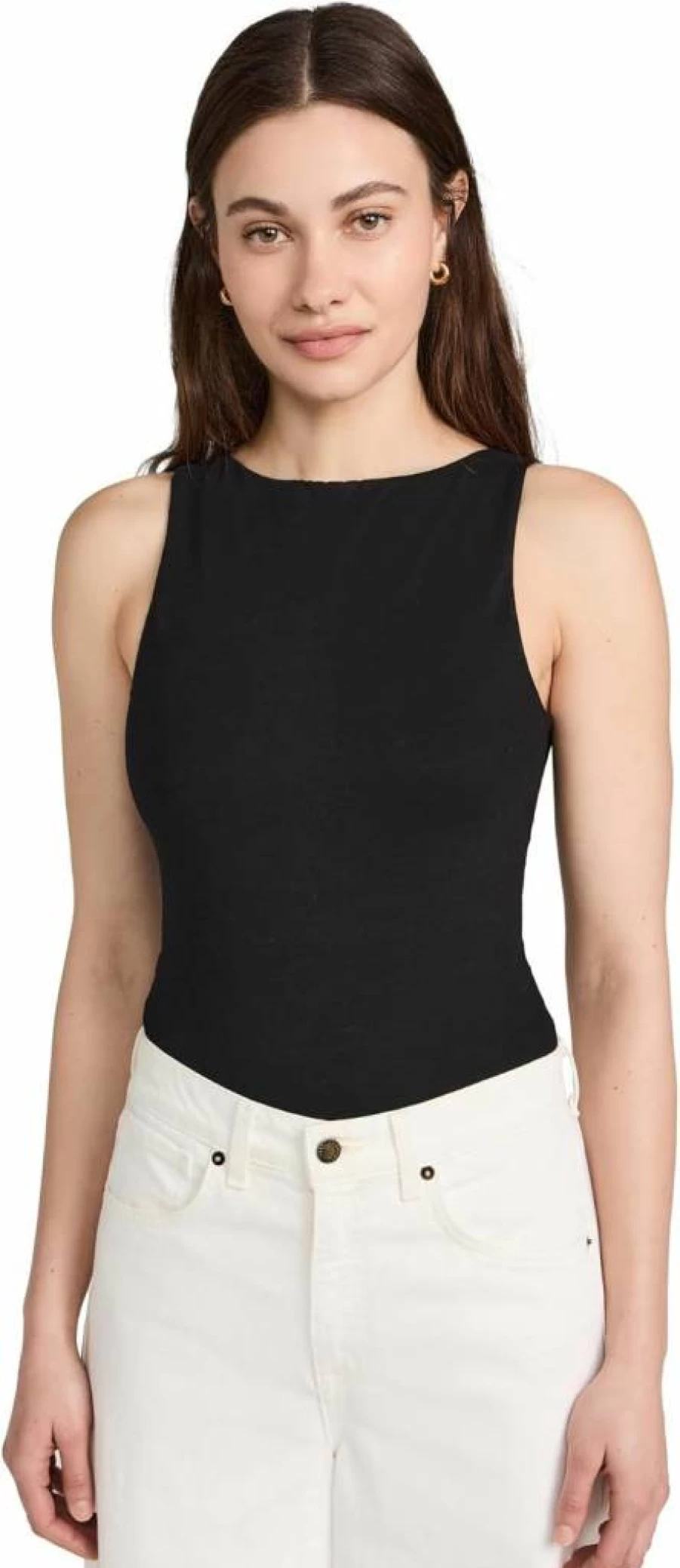 Ambitionist Women's High Neck Thong Bodysuit - Stretchy Seamless Tank Bodysuit for Women