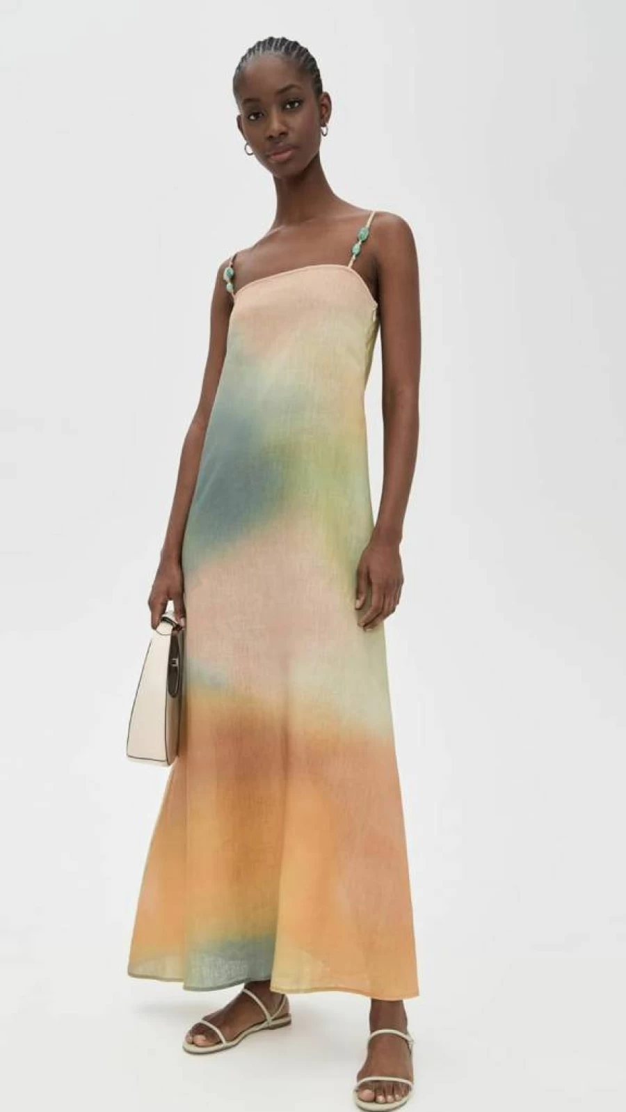 STAUD Laura Linen Dress for Women - Summer Loose Fit Casual Maxi Dress