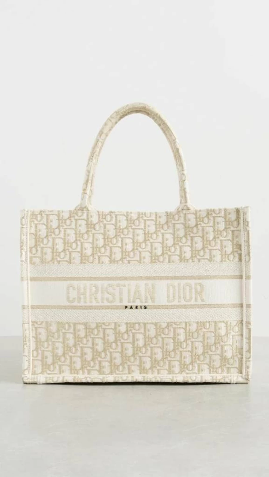 Christian Dior Medium Book Tote Bag for Women - Pre-Loved Canvas Handbag - Authentic Designer Shoulder Bag