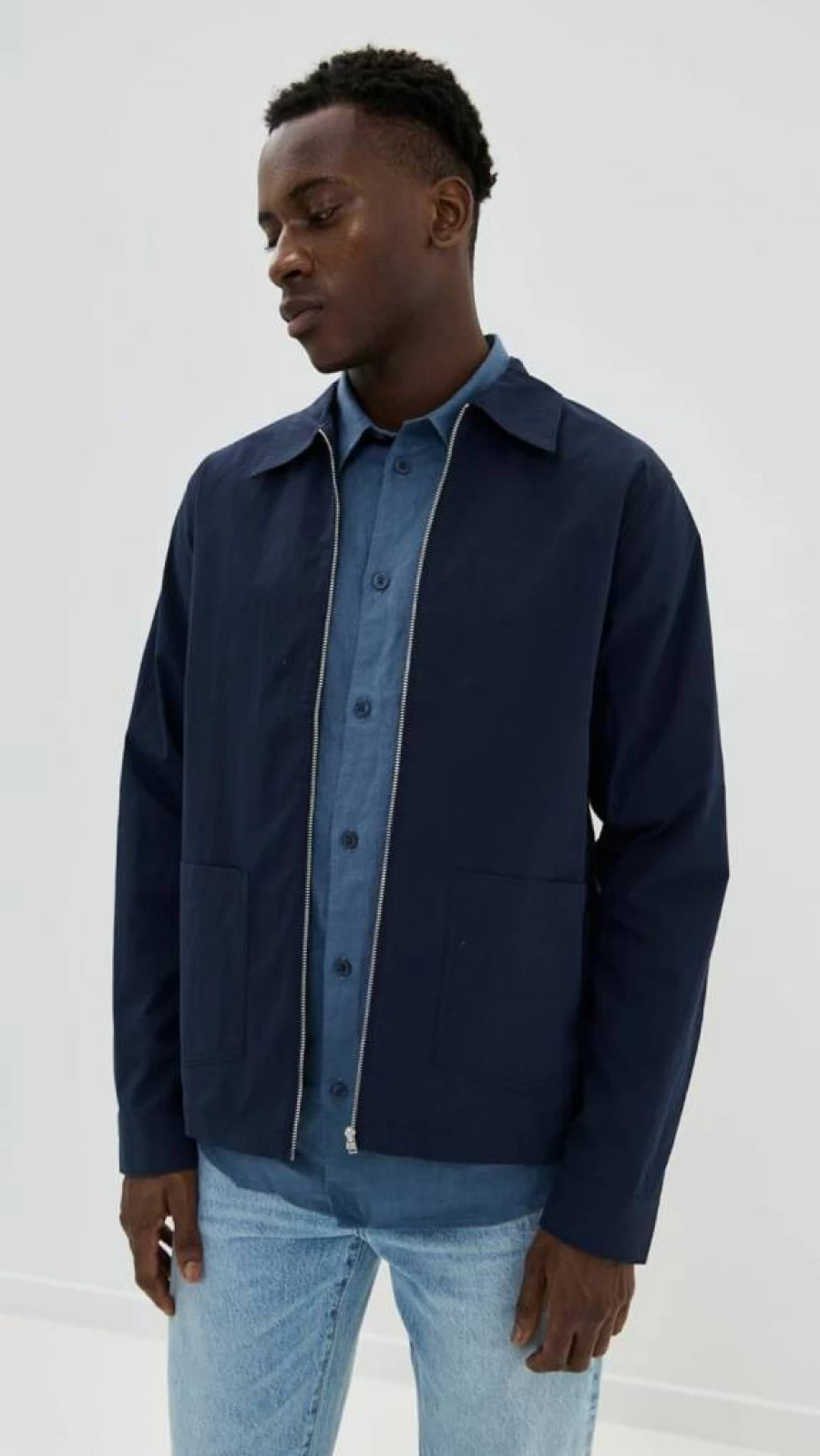 NN07 Men's Virgil Poplin Zip-Up Shirt Jacket – Lightweight Casual Style