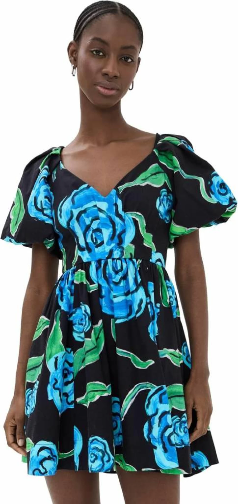 De Loreta Women's Tati Dress - Elegant Flowy Summer Dress with V-Neck & Floral Print