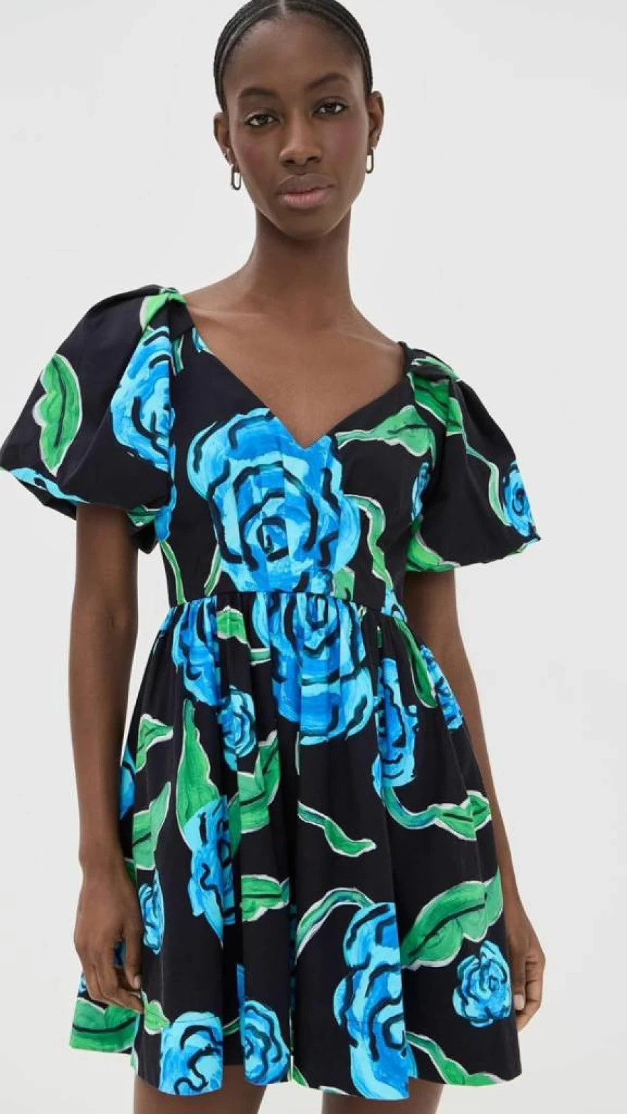 De Loreta Women's Tati Dress - Elegant Flowy Summer Dress with V-Neck & Floral Print