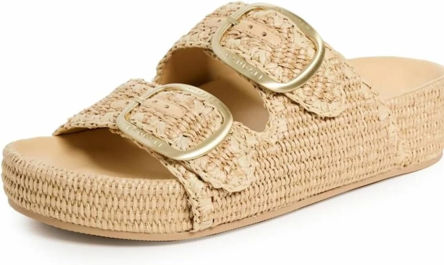 Loeffler Randall Theo Women's Two-Band Leather Sandals – Comfortable Slide Sandals for Women