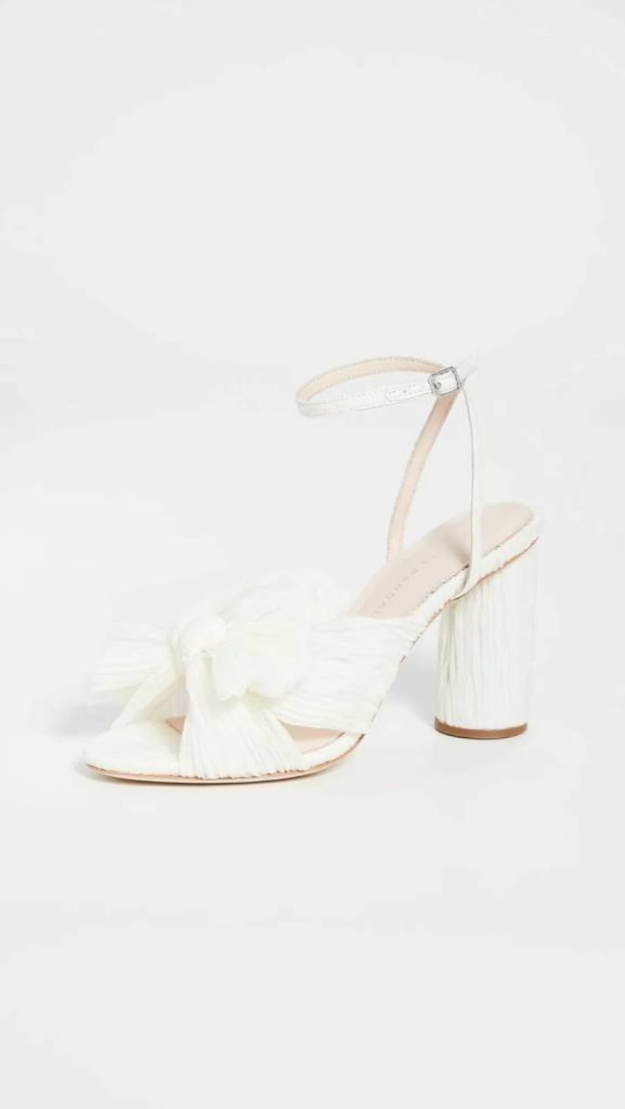 Loeffler Randall Camellia Pleated Bow Heel Pumps with Ankle Strap for Women