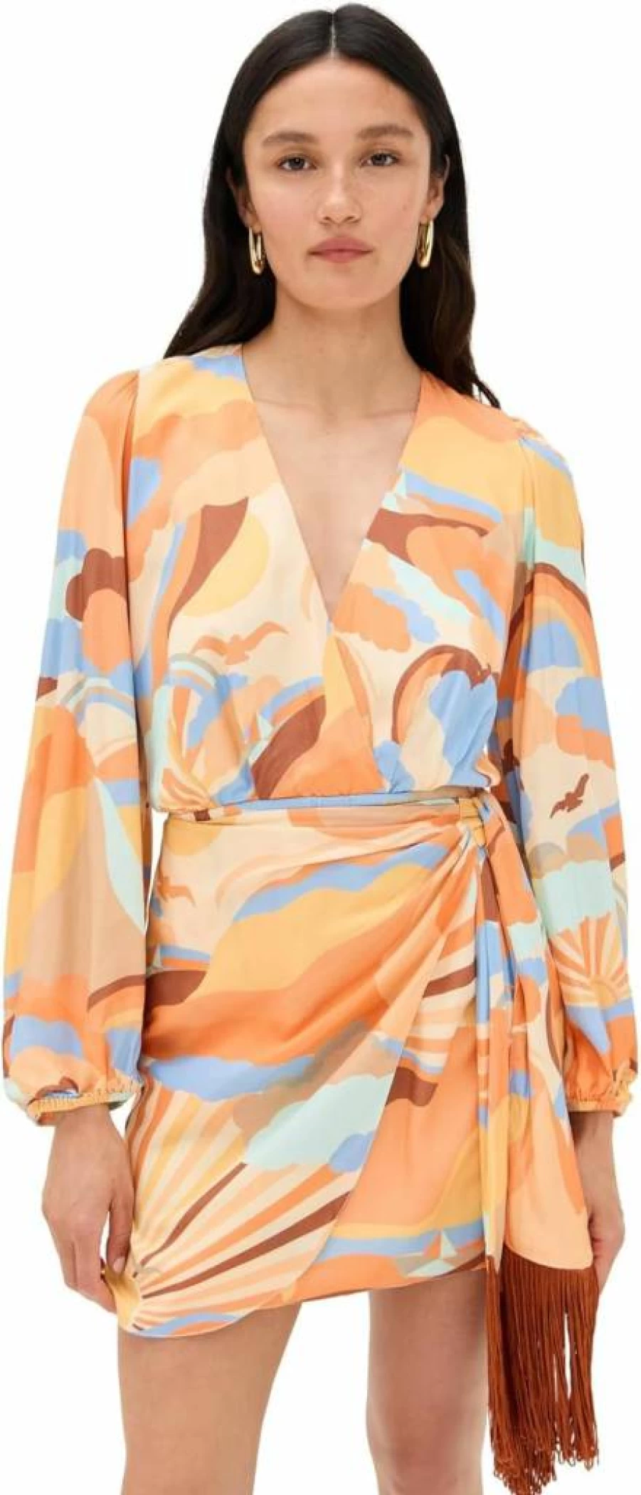 Women's Sunset Print Dress by Dress To – Floral Summer Dress for Women