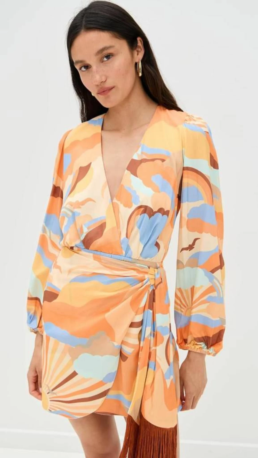 Women's Sunset Print Dress by Dress To – Floral Summer Dress for Women