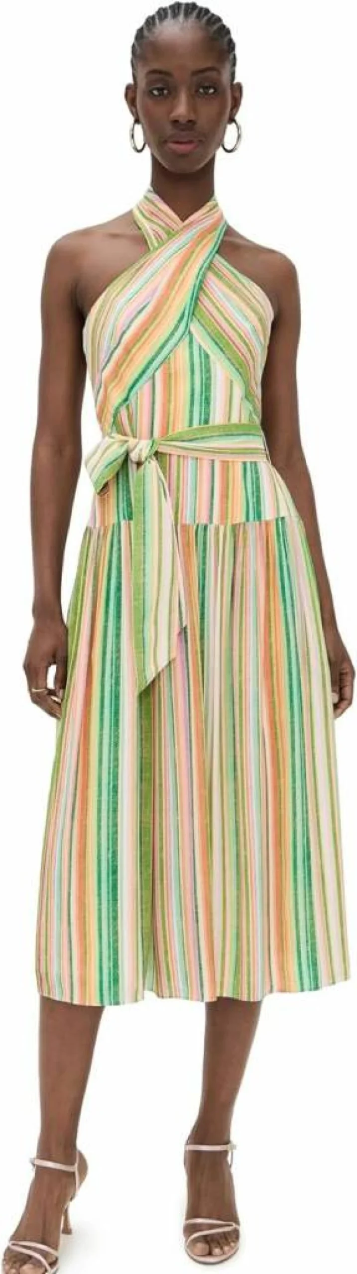 Shoshanna Women's Florentine Floral Wrap Dress for Summer - Elegant V-Neck A-Line Midi Dress with Belt
