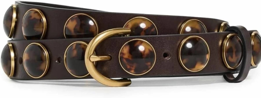 Rag & Bone Women's Cabochon Baby Boyfriend Belt – Stylish Distressed Leather Waist Accessory