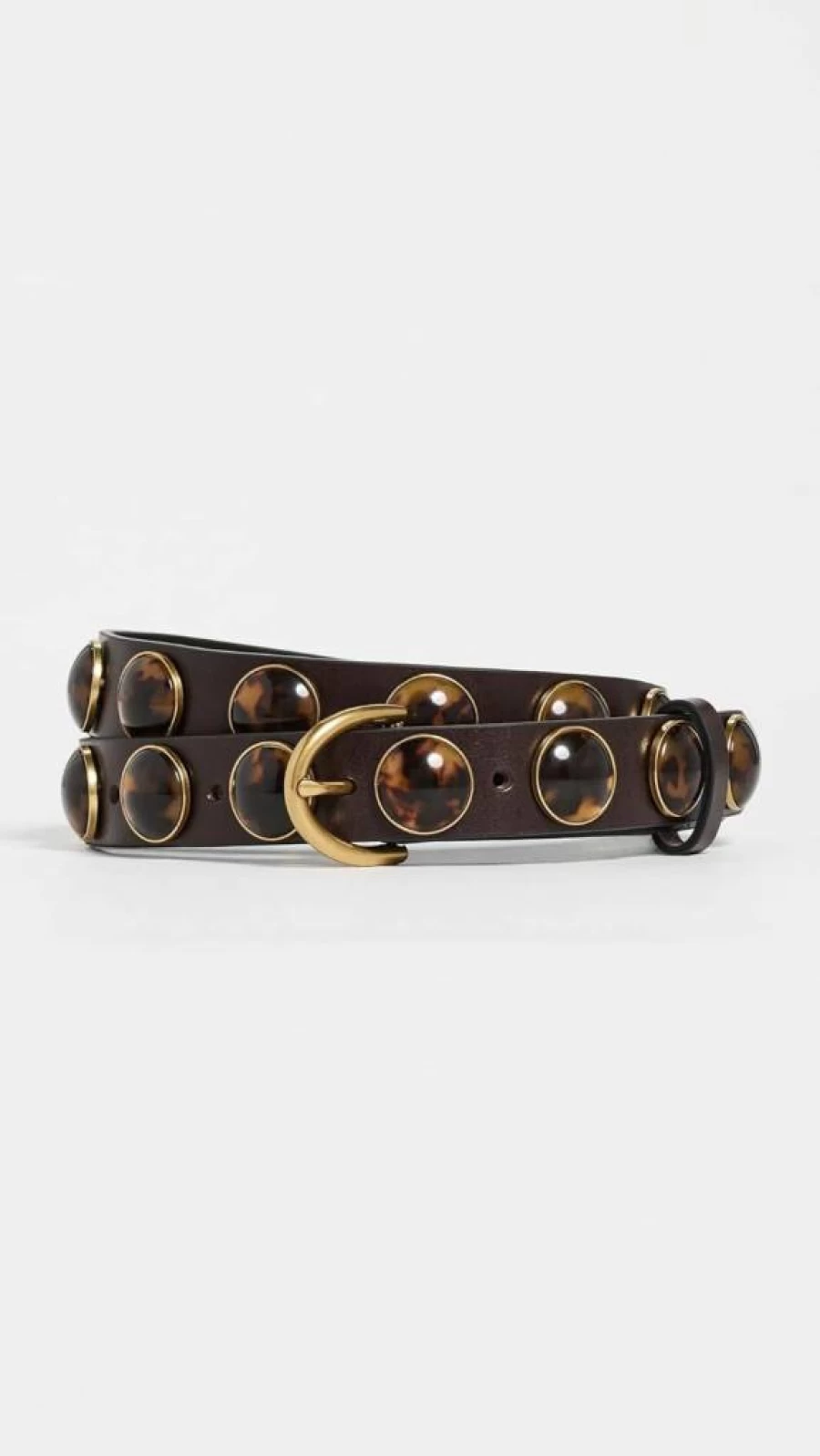 Rag & Bone Women's Cabochon Baby Boyfriend Belt – Stylish Distressed Leather Waist Accessory