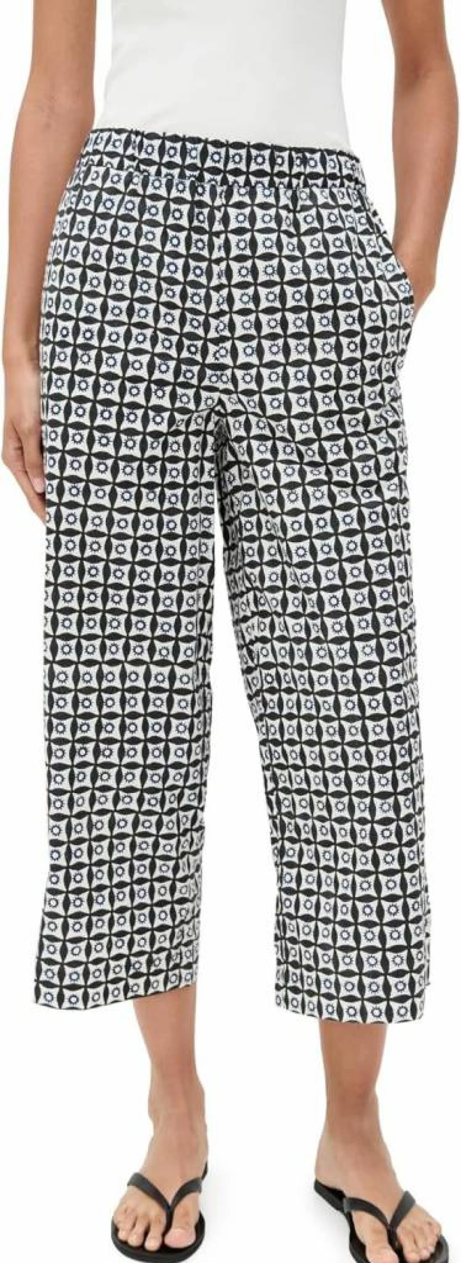 Ciao Lucia Women's Santiago High-Waisted Wide-Leg Pants - Boho Chic Linen Trousers for Summer
