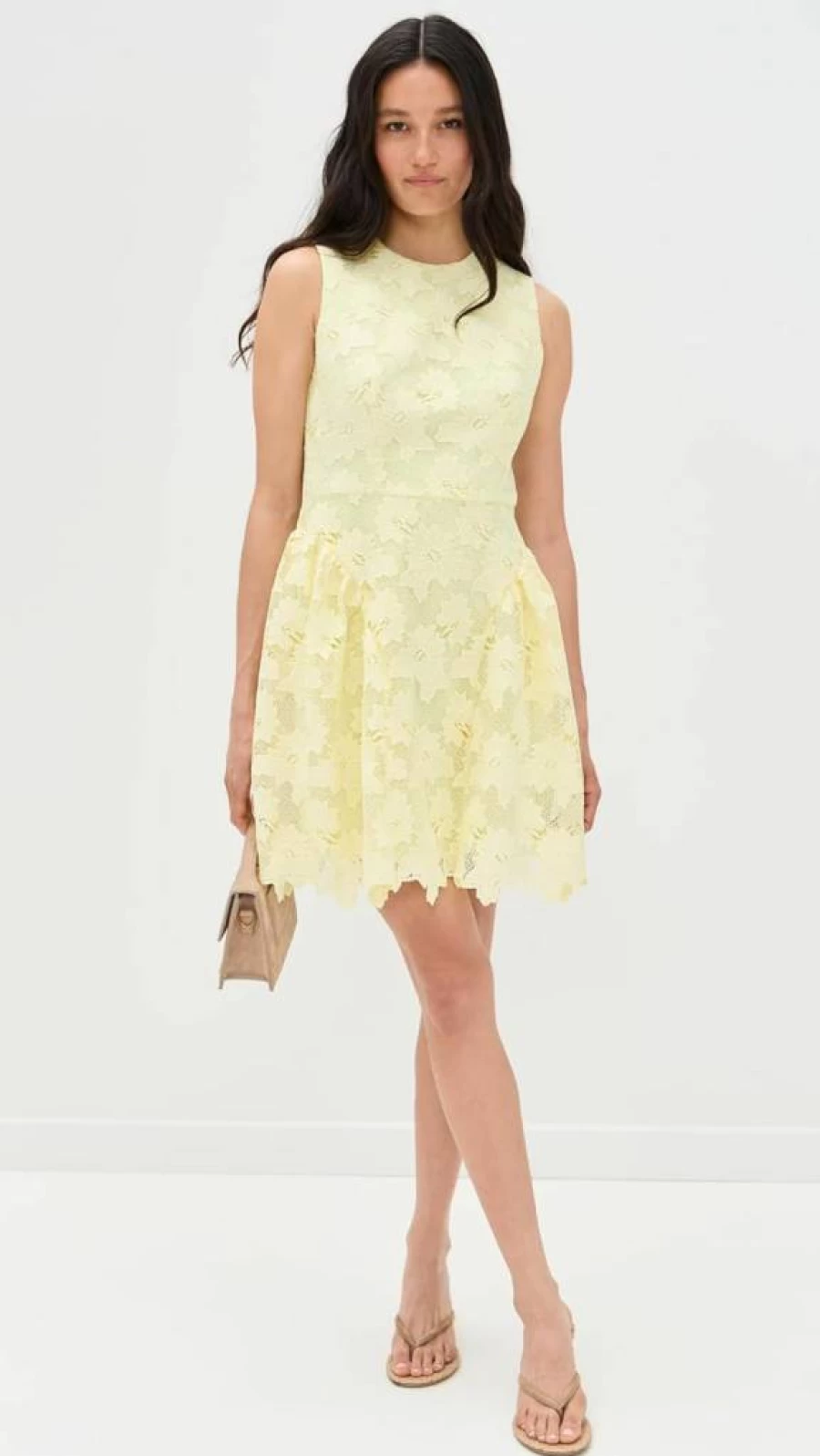 Shoshanna Women's Floral Lace Sunburst Fleur Dress Elegant Party Gown
