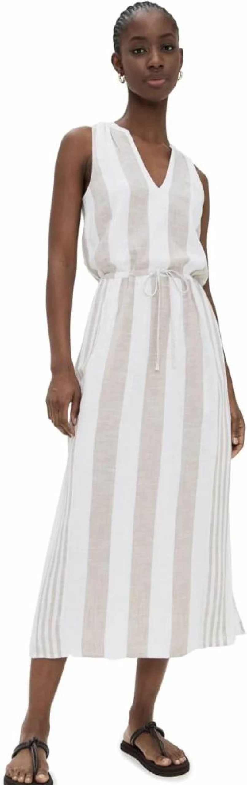 Splendid Women's Striped Maxi Dress - Bohemian Style Long Sleeve Beach Dress
