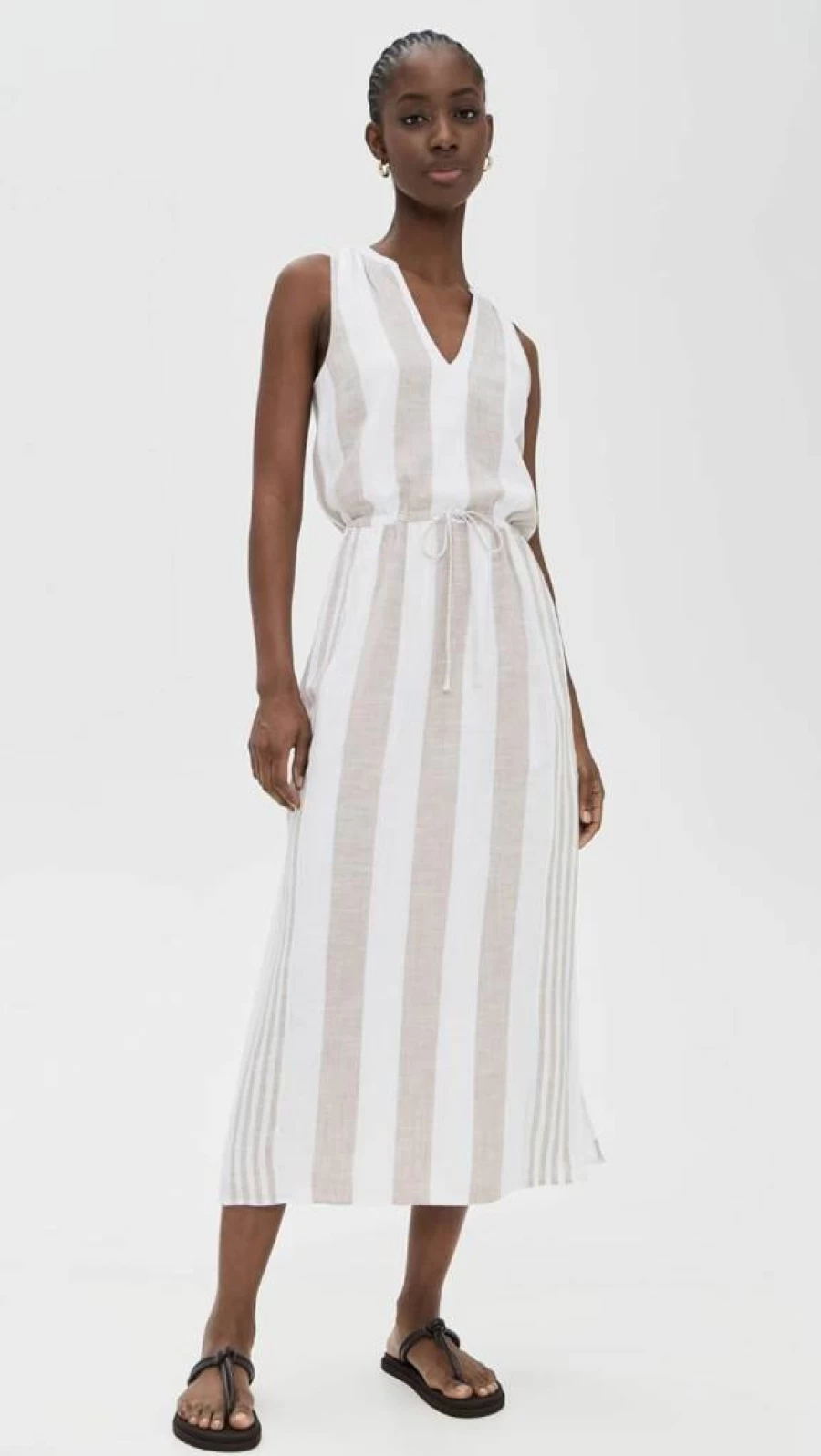 Splendid Women's Striped Maxi Dress - Bohemian Style Long Sleeve Beach Dress