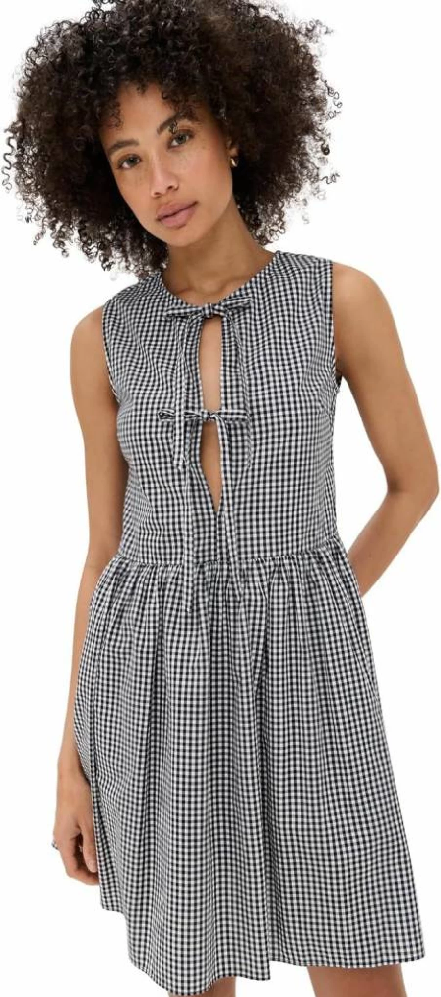 Playa Lucila Women's Gingham Tie-Up Dress - Stylish Summer Floral Print Casual Outfit