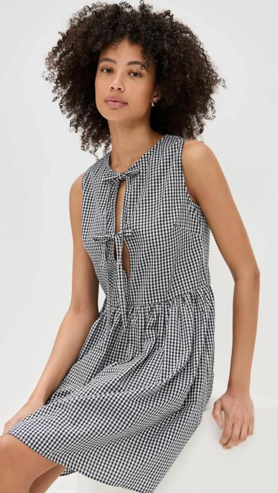 Playa Lucila Women's Gingham Tie-Up Dress - Stylish Summer Floral Print Casual Outfit