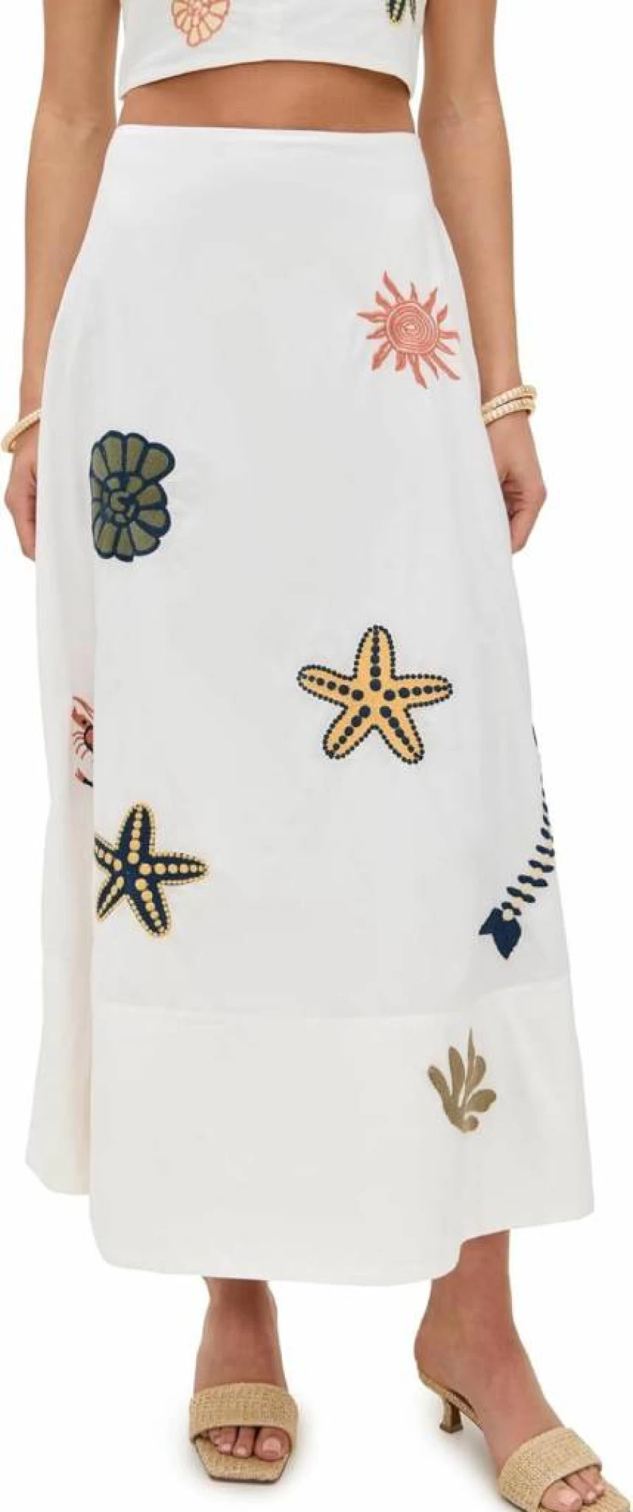 Cleobella Women's Eden Flowy Midi Skirt - Boho Chic Ankle-Length Summer Dress