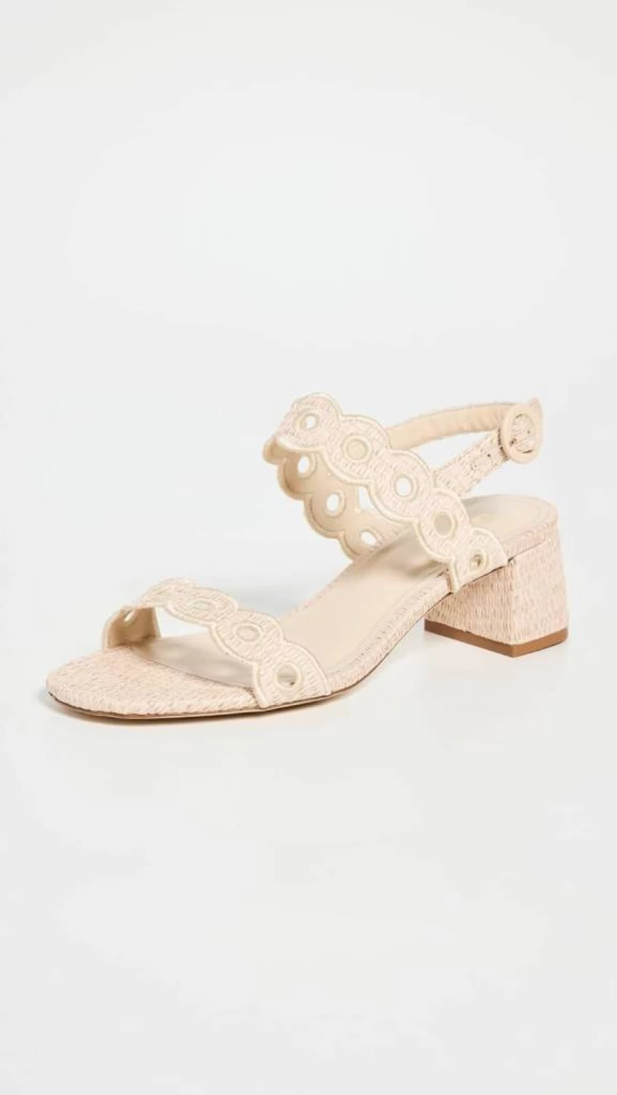 Larroude Women's Florence Embroidered Sandal Heels - Elegant Summer Wedding Block Heel Shoes