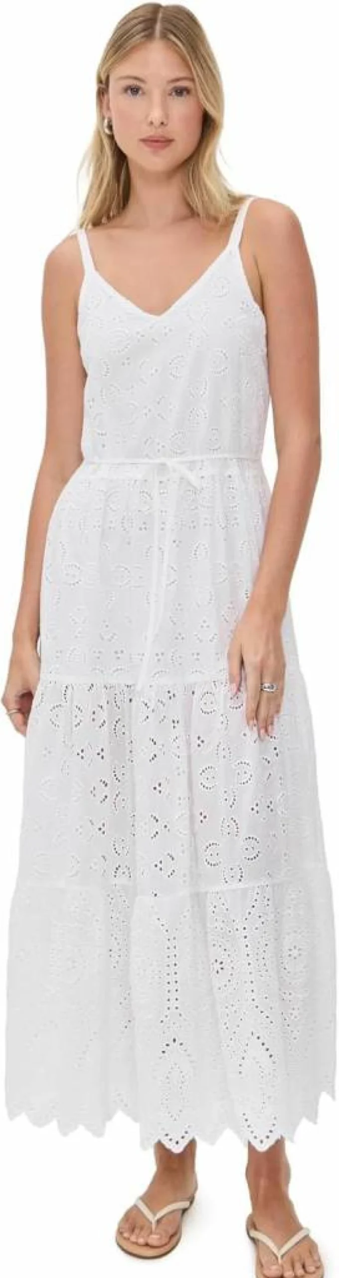 Splendid Women's Wynona Eyelet Lace Summer Dress - Floral Bohemian Maxi Dress
