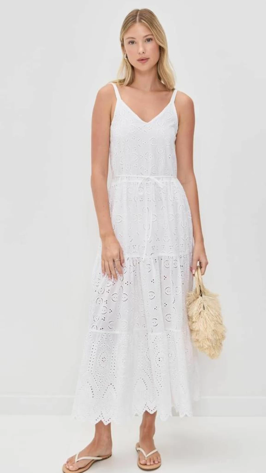 Splendid Women's Wynona Eyelet Lace Summer Dress - Floral Bohemian Maxi Dress