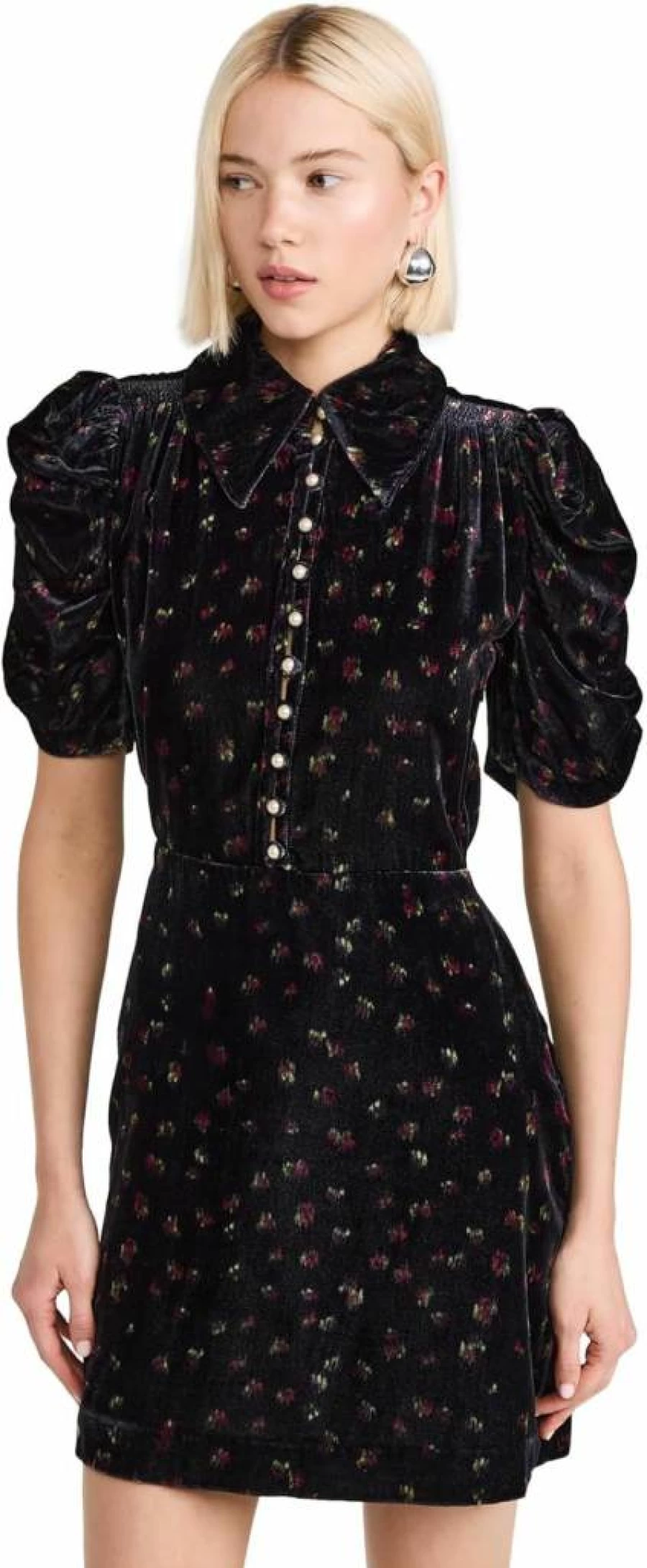 Sea Women's Lia Velvet Print Mini Dress - Elegant Sleeveless Party Dress with Floral Pattern