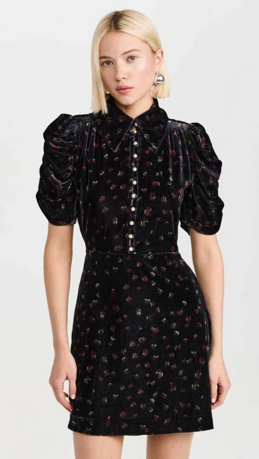 Sea Women's Lia Velvet Print Mini Dress - Elegant Sleeveless Party Dress with Floral Pattern