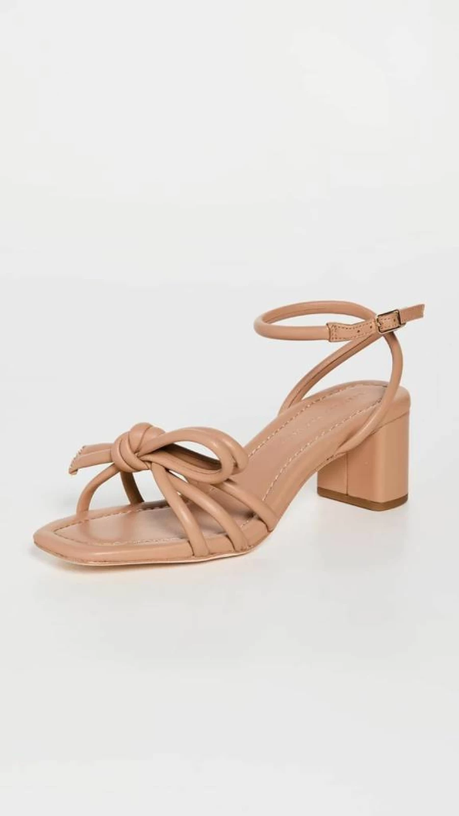 Loeffler Randall Mikel Leather Bow Sandals for Women - Mid Heel Dress Shoes