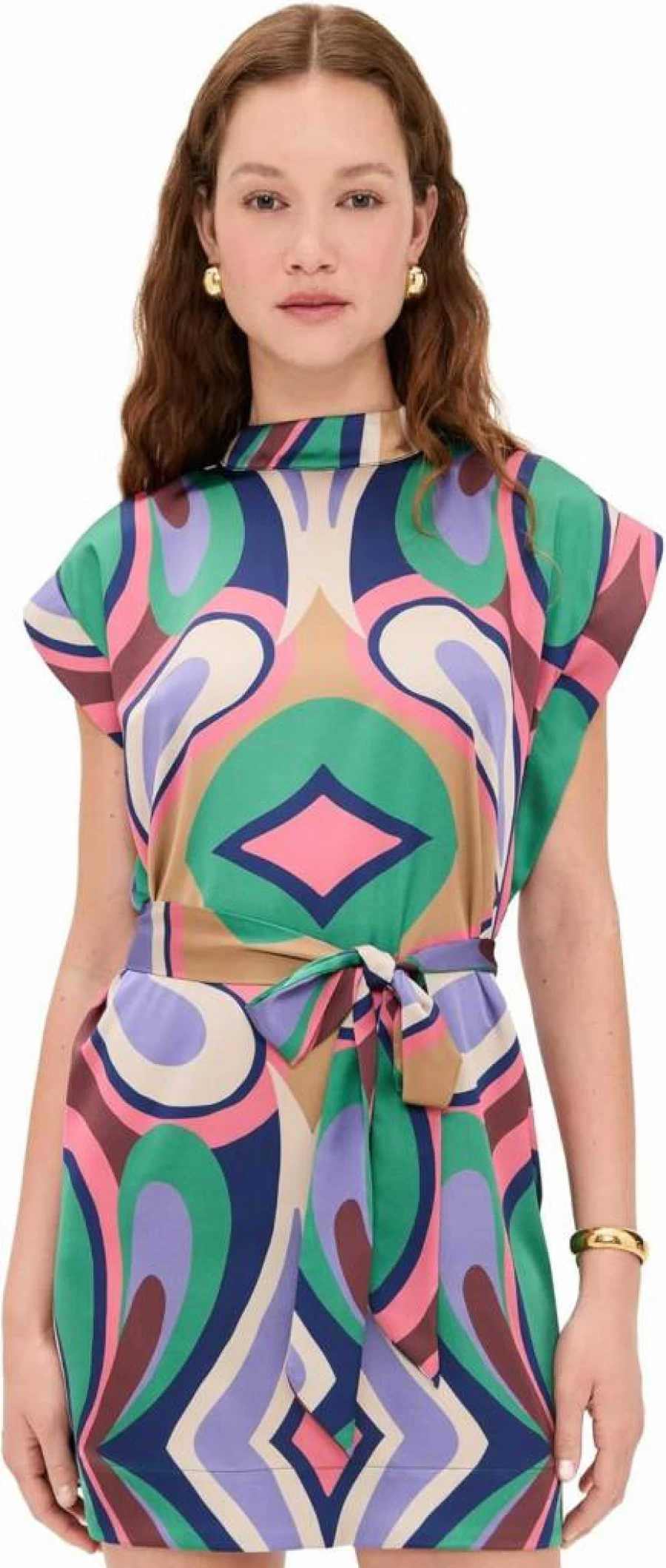 Misa Women's Cyrene Dress - Elegant Flowy Summer Dress with V-Neck and Floral Print