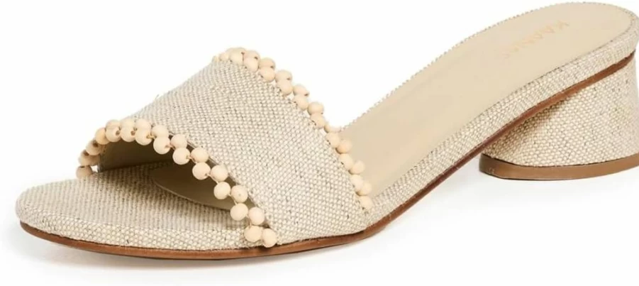 KAANAS Women's Cairo Asymmetric Heels - Linen Elegant Sandals for Summer