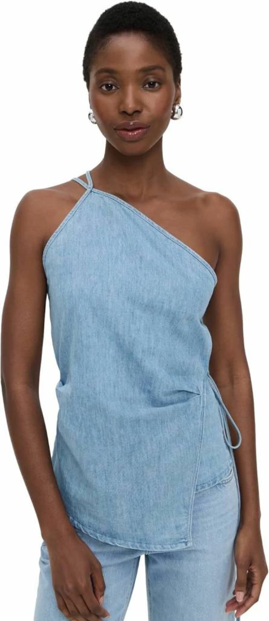 Closed Women's Wrap Top - Elegant Sleeveless V-Neck Summer Blouse