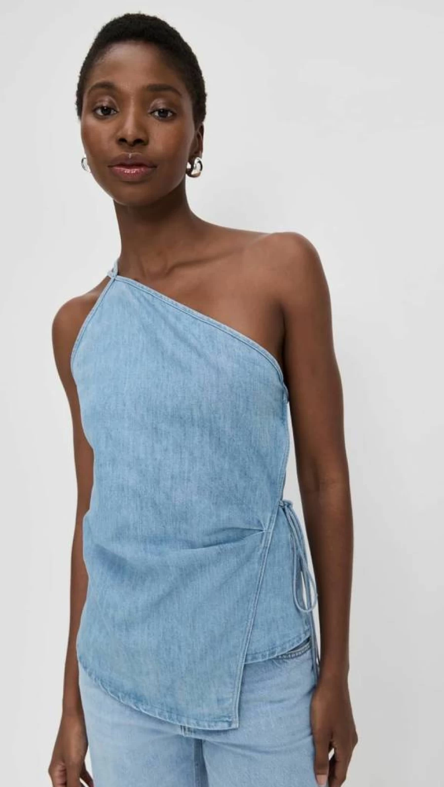 Closed Women's Wrap Top - Elegant Sleeveless V-Neck Summer Blouse
