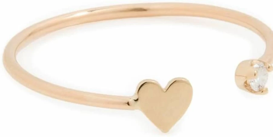 ZOE CHICCO 14K Gold Open Itty Bitty Ring for Women - Minimalist Dainty Stackable Band