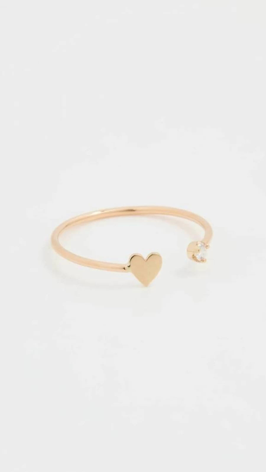 ZOE CHICCO 14K Gold Open Itty Bitty Ring for Women - Minimalist Dainty Stackable Band