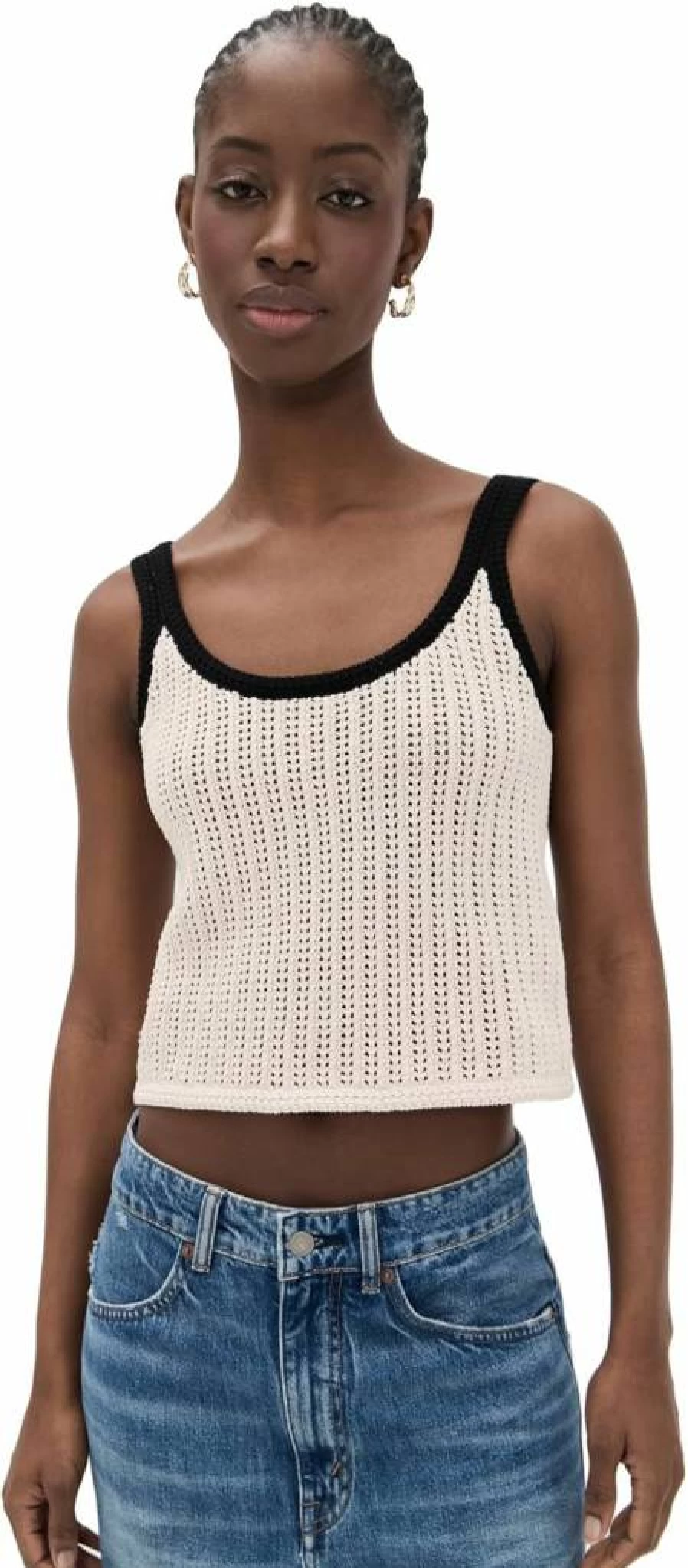 Madewell Women's Open-Knit Sweater Tank Top - Breathable Summer Knitwear