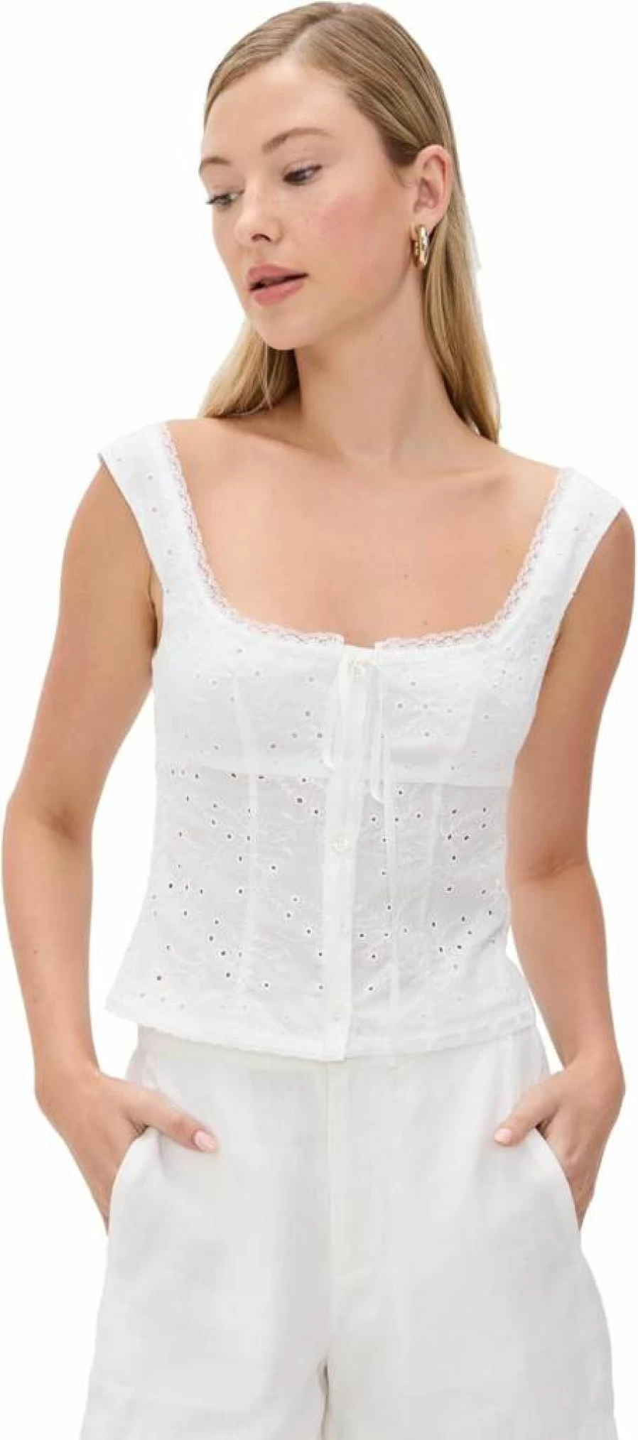 STAUD Women's Lou Top - Stylish Casual Blouse for Women