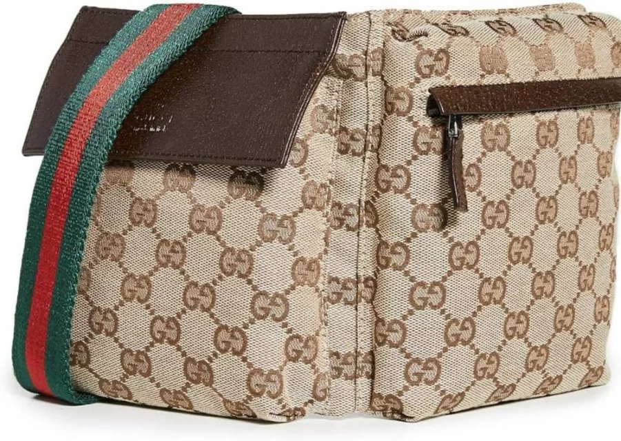 Gucci Vintage GG Canvas Web Belt Bag for Women - Pre-Loved Luxury Handbag