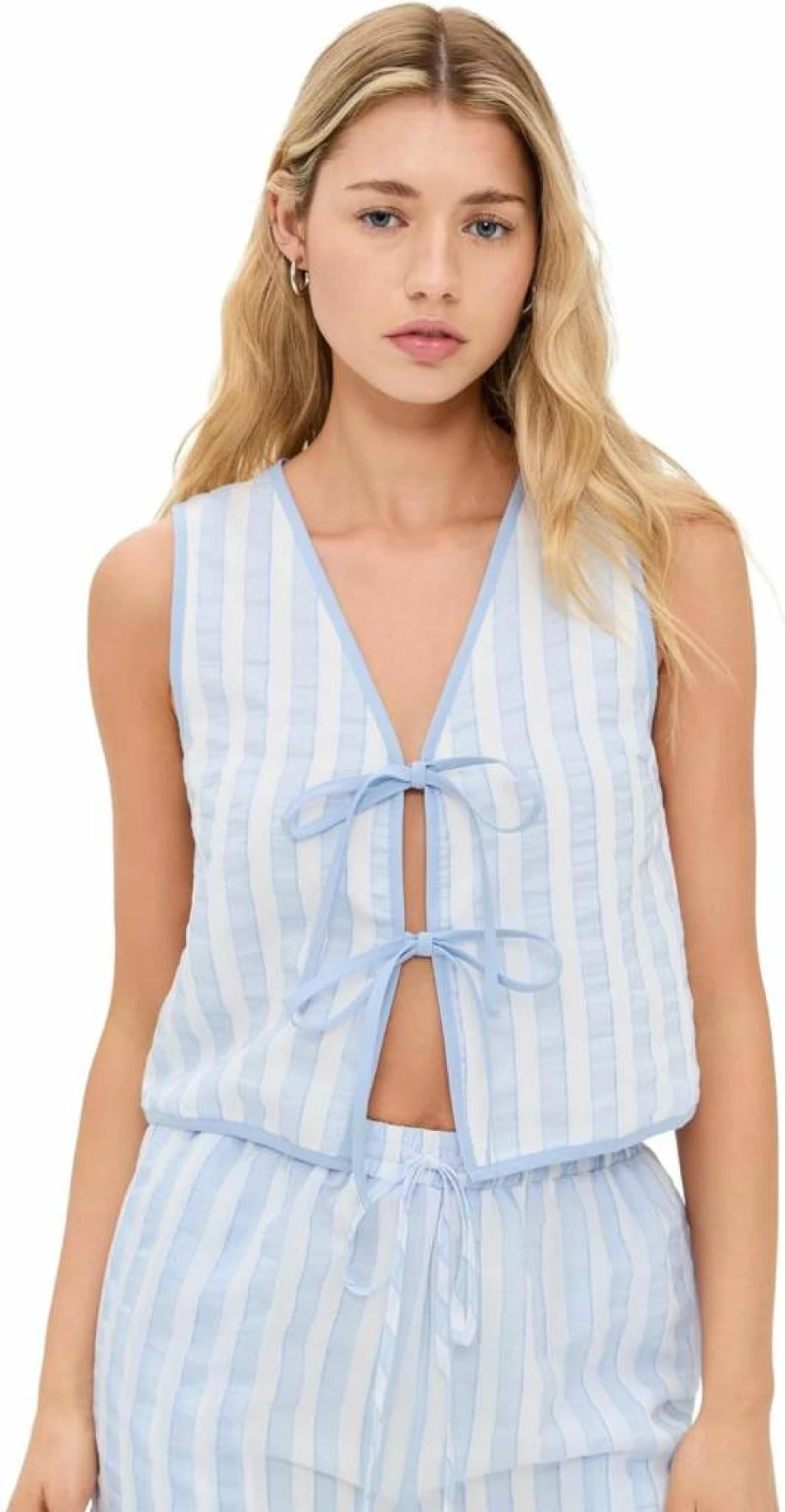 Line & Dot Women's Kamari Tie-Detail Blouse - Stylish & Elegant Tied Top