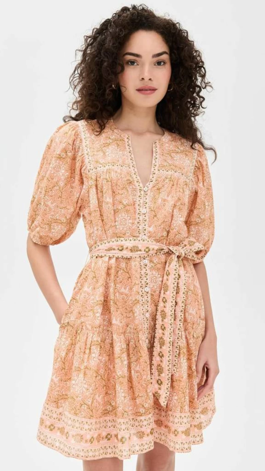 Cleobella Women's Calista Mini Dress - Boho Chic Floral Summer Dress