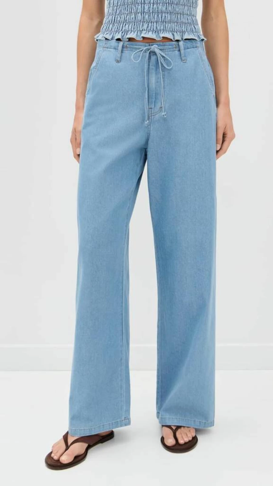 LNA Women's High-Waisted Gia Tie Pants - Elegant Trousers for Casual & Office Wear